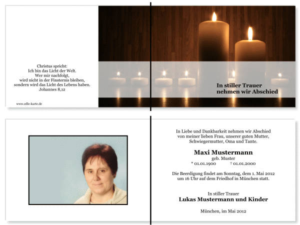  Danksagungskarten Trauer