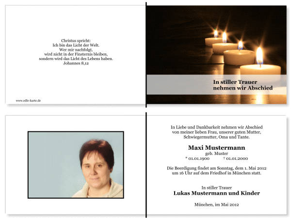  Danksagungskarten Trauer