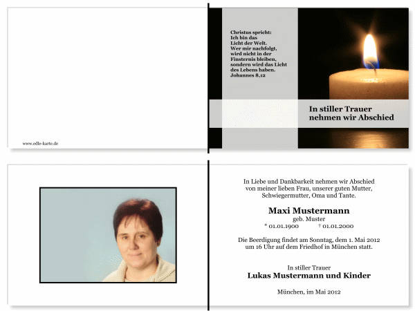  Danksagungskarten Trauer