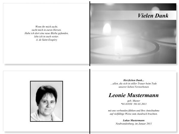  Danksagungskarten Trauer