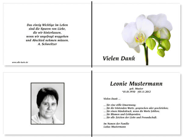  Danksagungskarten Trauer