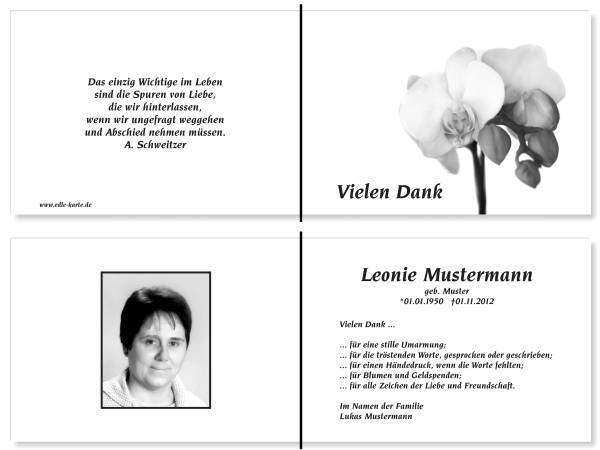 Danksagungskarten Trauer
