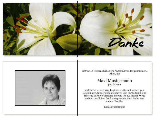  Danksagungskarten Trauer
