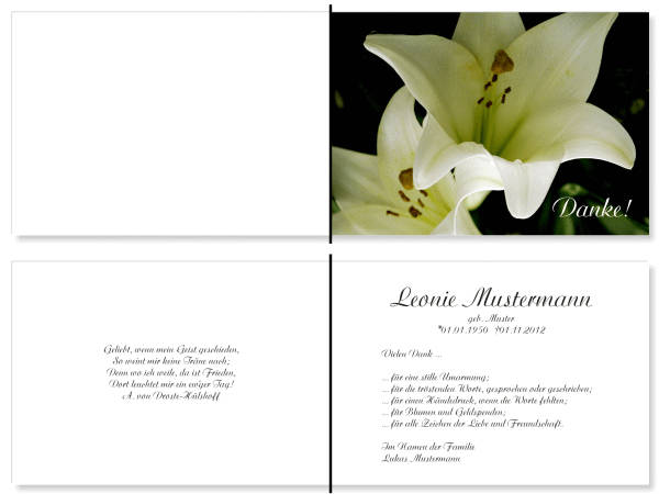  Danksagungskarten Trauer
