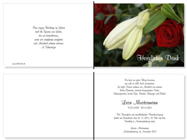  Danksagungskarten Trauer