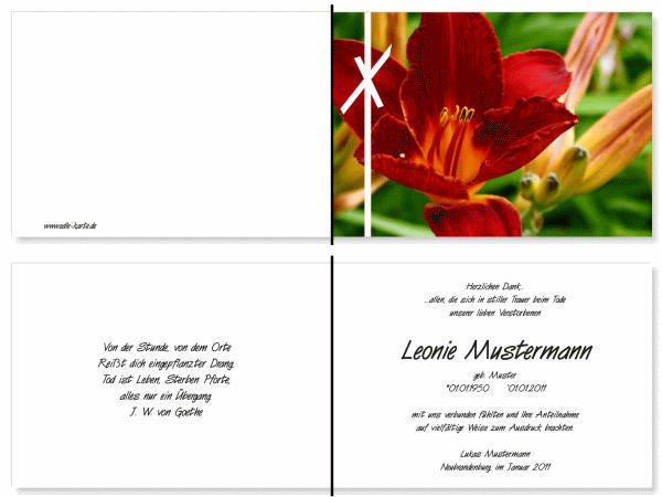  Danksagungskarten Trauer