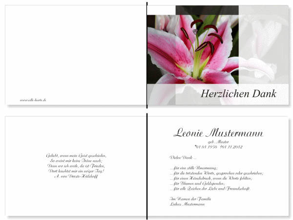  Danksagungskarten Trauer