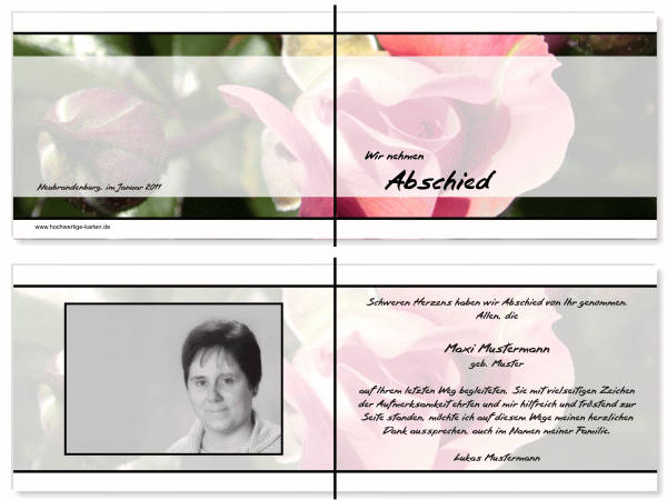  Danksagungskarten Trauer