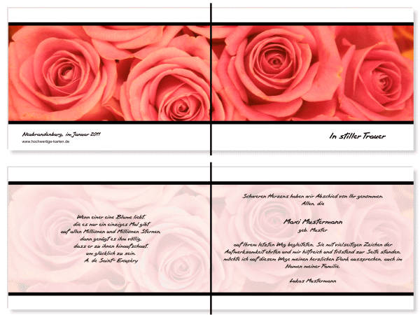  Danksagungskarten Trauer