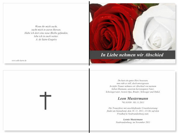  Danksagungskarten Trauer