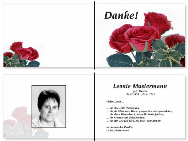  Danksagungskarten Trauer