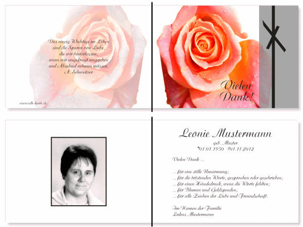  Danksagungskarten Trauer
