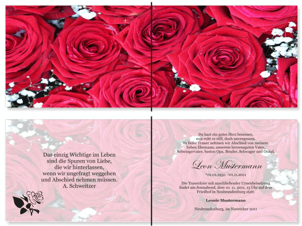  Danksagungskarten Trauer