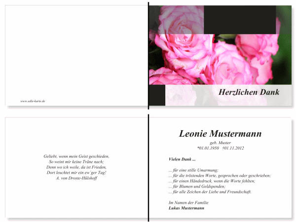  Danksagungskarten Trauer
