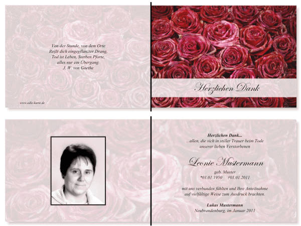  Danksagungskarten Trauer