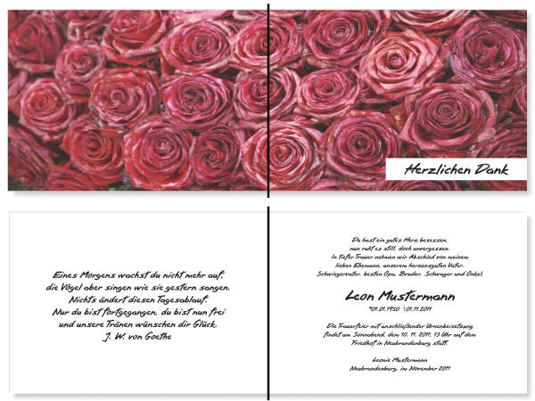  Danksagungskarten Trauer