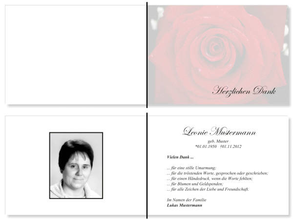  Danksagungskarten Trauer