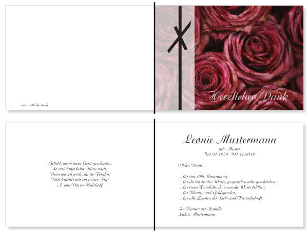  Danksagungskarten Trauer