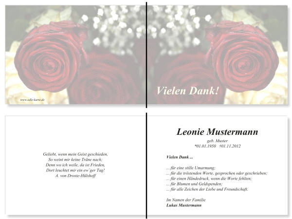  Danksagungskarten Trauer