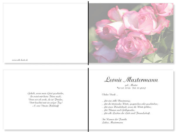  Danksagungskarten Trauer