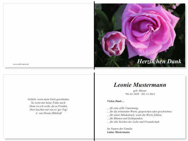 Danksagungskarten Trauer