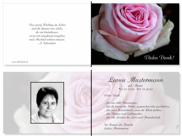  Danksagungskarten Trauer