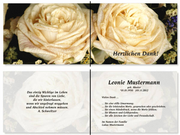  Danksagungskarten Trauer