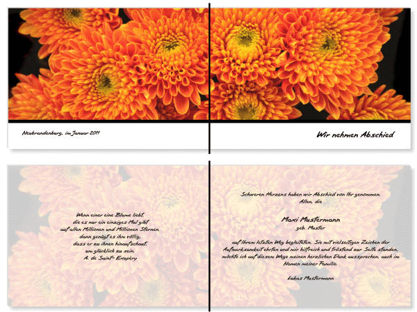  Danksagungskarten Trauer