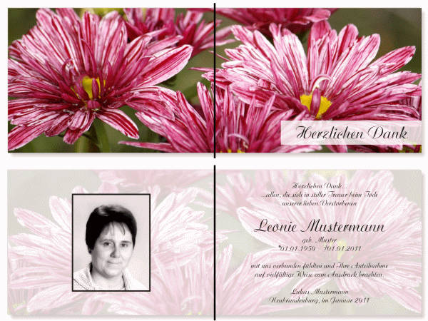  Danksagungskarten Trauer