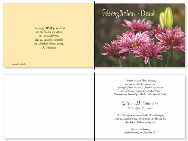  Danksagungskarten Trauer