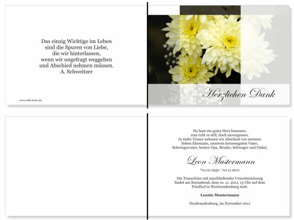  Danksagungskarten Trauer