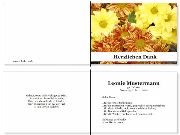  Danksagungskarten Trauer
