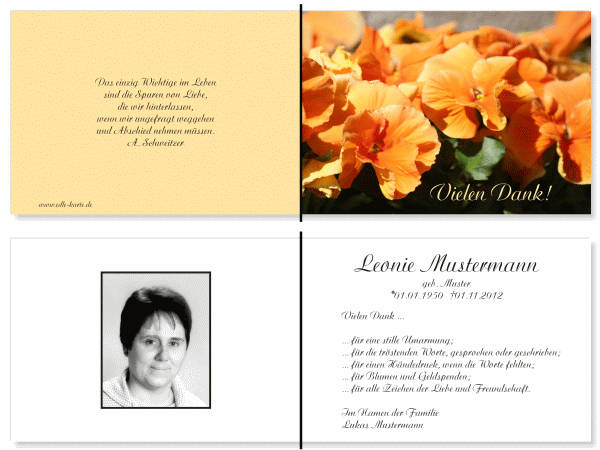  Danksagungskarten Trauer