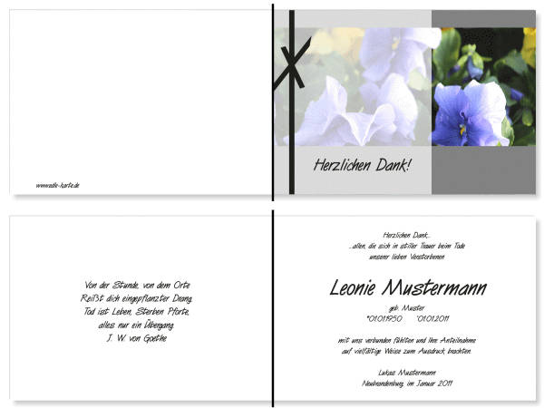  Danksagungskarten Trauer