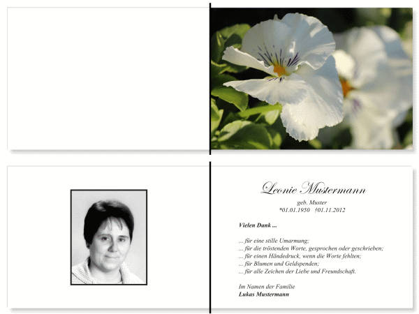  Danksagungskarten Trauer