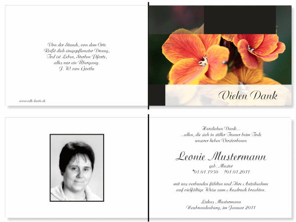  Danksagungskarten Trauer