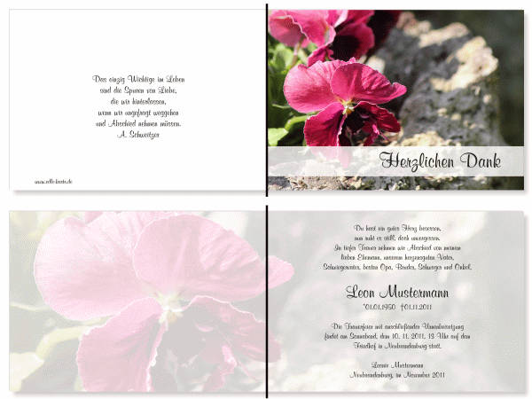  Danksagungskarten Trauer