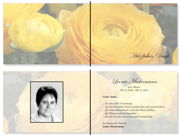  Danksagungskarten Trauer
