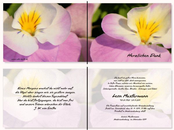  Danksagungskarten Trauer