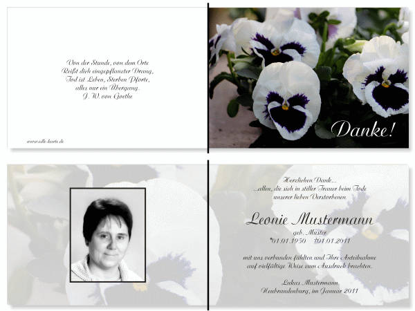  Danksagungskarten Trauer