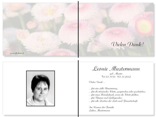  Danksagungskarten Trauer