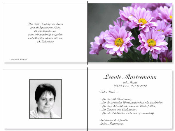  Danksagungskarten Trauer