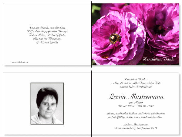  Danksagungskarten Trauer