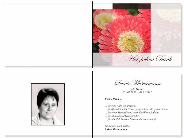  Danksagungskarten Trauer