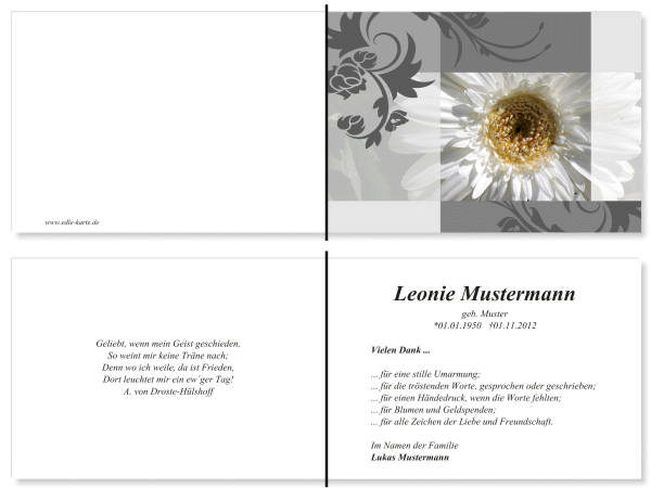  Danksagungskarten Trauer