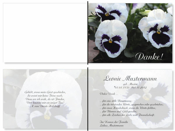  Danksagungskarten Trauer